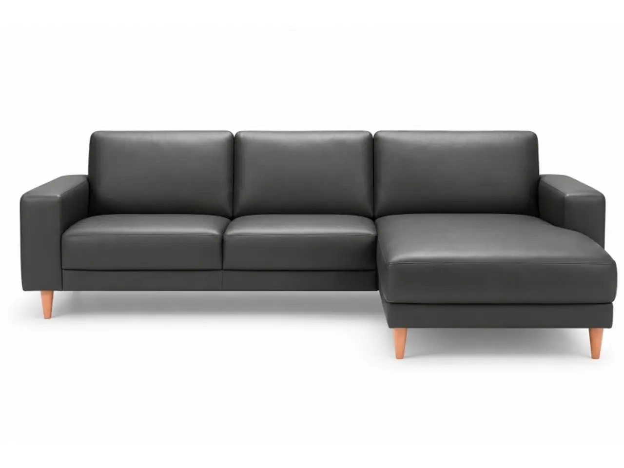 Billede 5 - Hjort Knudsen Hadsten Læder chaiselong sofa Højrevendt