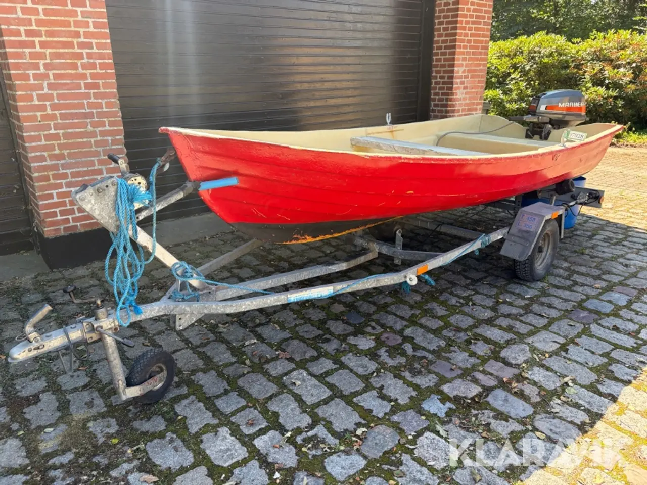 Billede 1 - Jolle med Mariner påhængsmotor og Variant bådtrailer