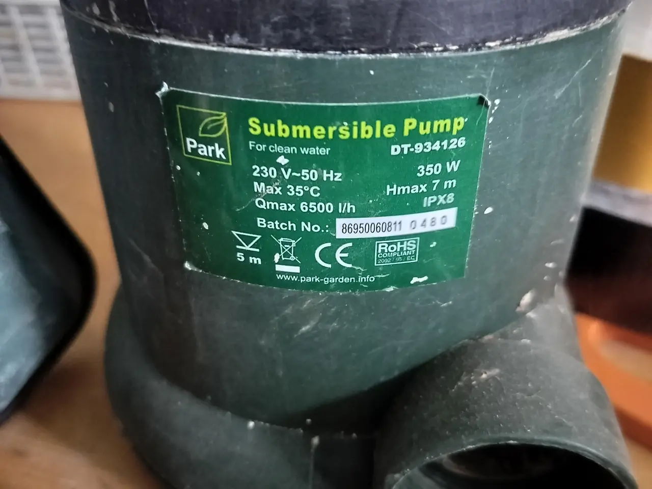 Billede 1 - Park DT-934126 dykpumpe og Wilo Drain TMW 32/8 dyk