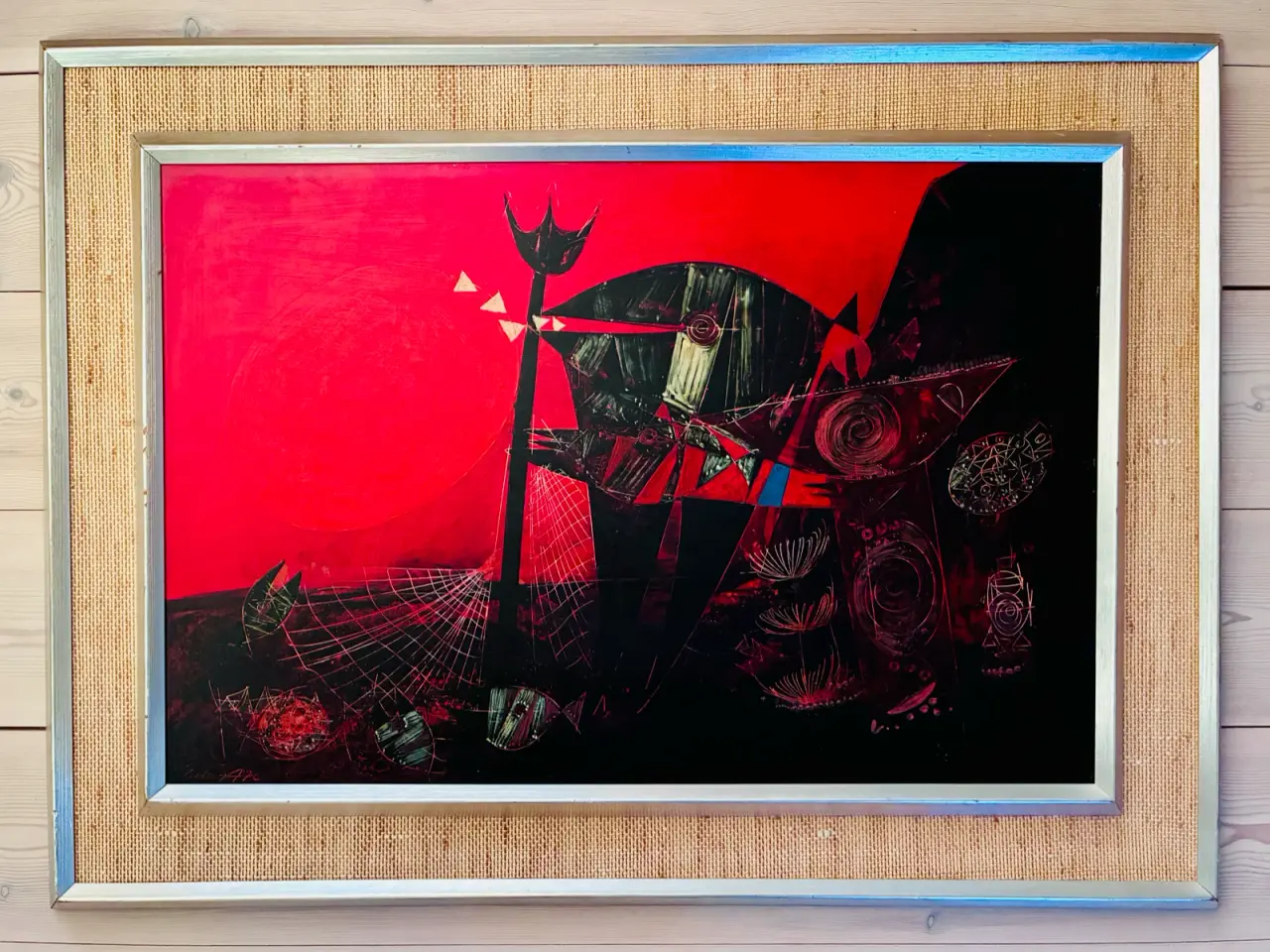 Billede 1 - Oliemaleri Erling Andersen (1937-2010) Abstrakt 70