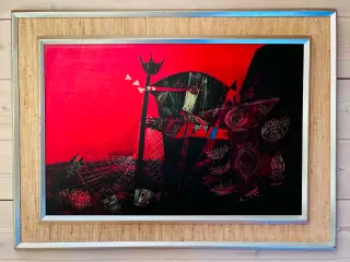 Oliemaleri Erling Andersen (1937-2010) Abstrakt 70