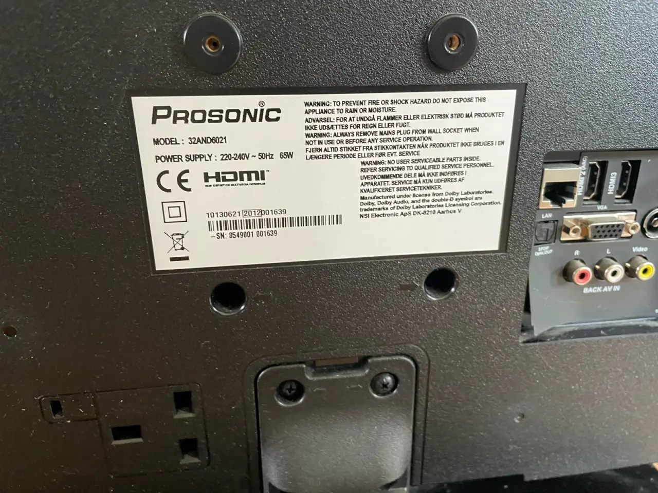 Billede 3 - Prosonic 32” LED TV inkl. fjernbetjening