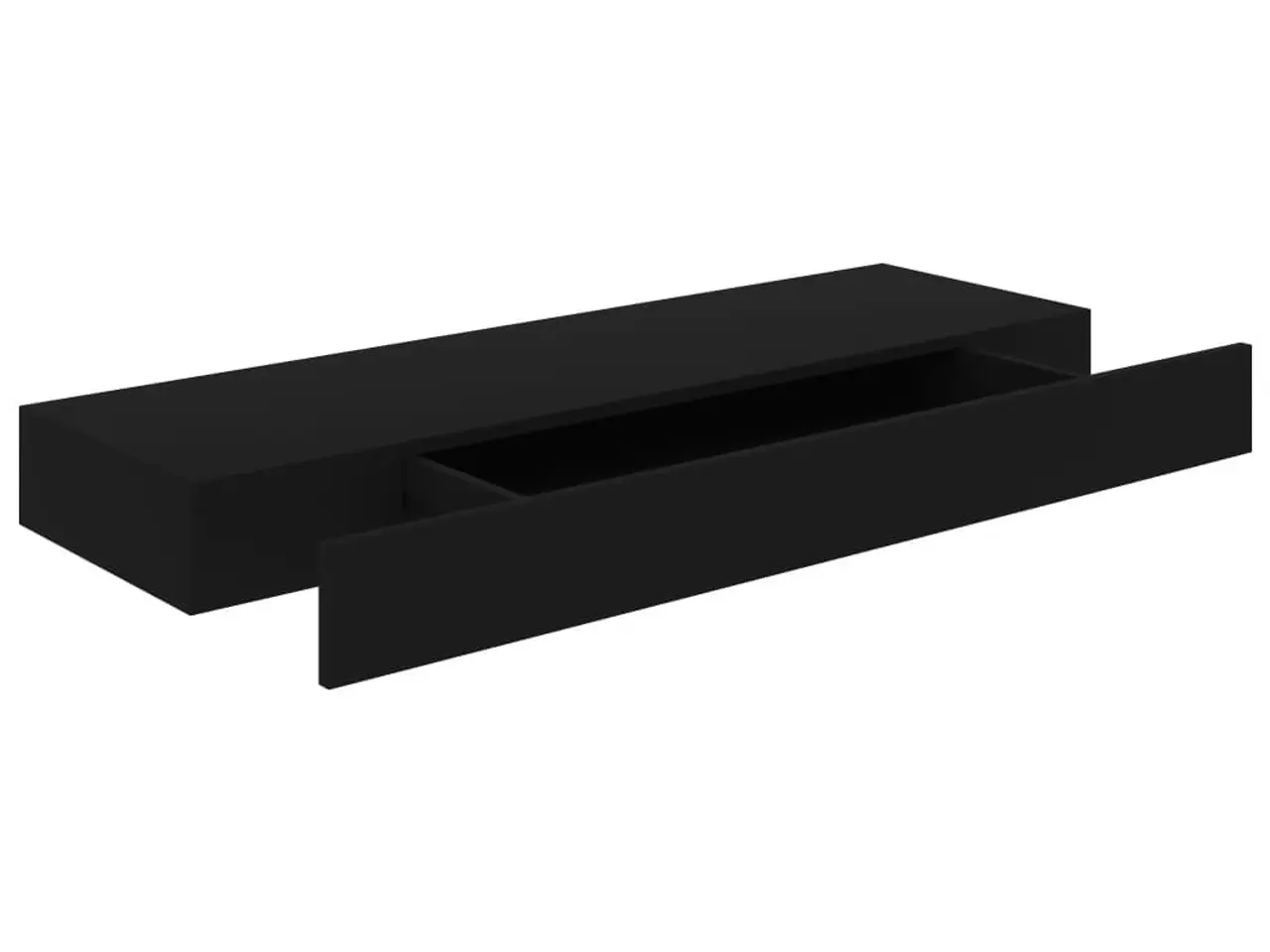Billede 4 - Væghylde med skuffe - 80 x 25 x 8 cm - sort svævehylde