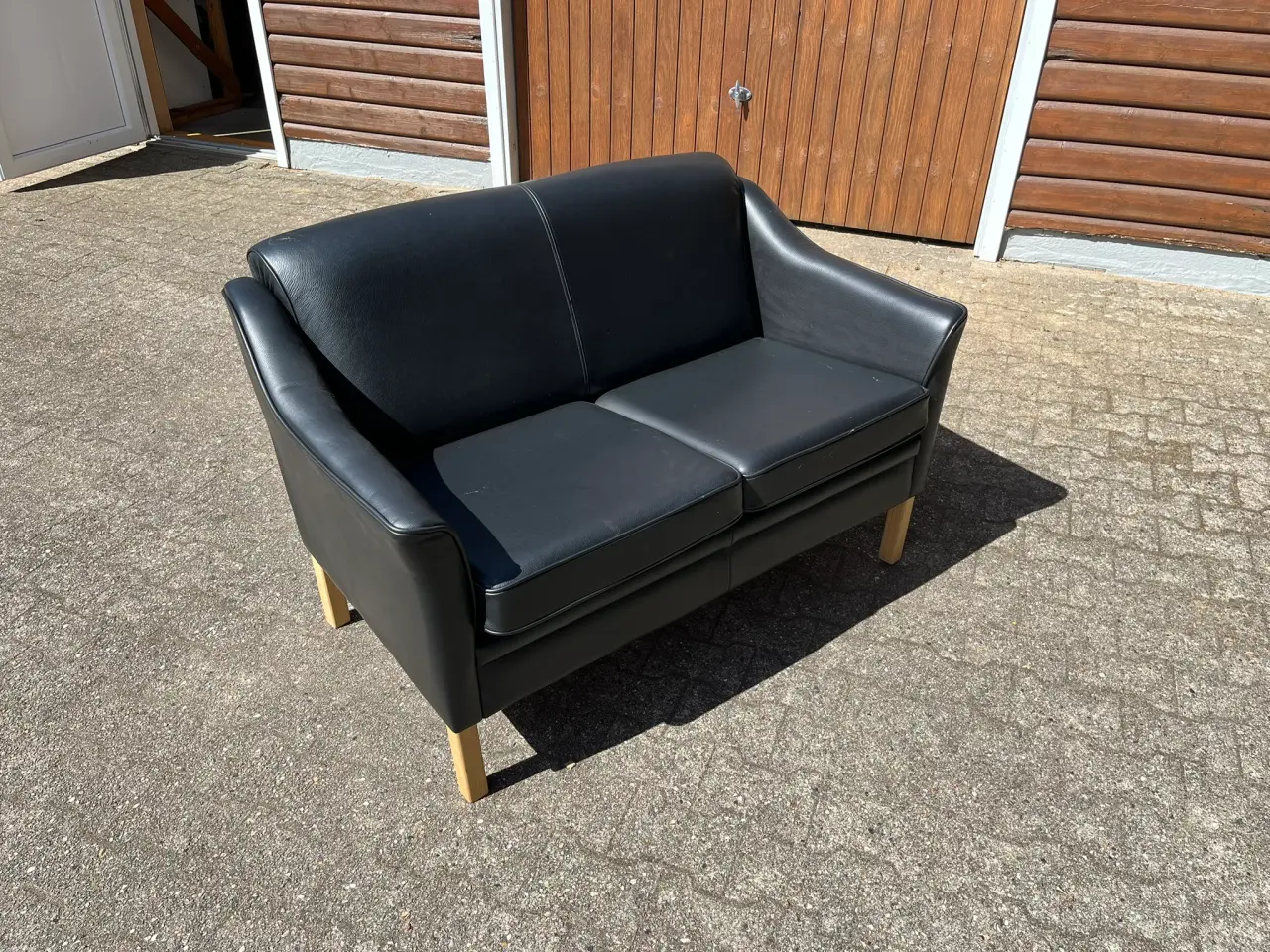 Billede 1 - 2 pers. læder sofa