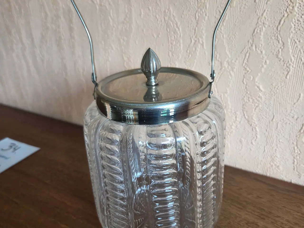 Billede 2 - Glas isspand med metal låg og hank