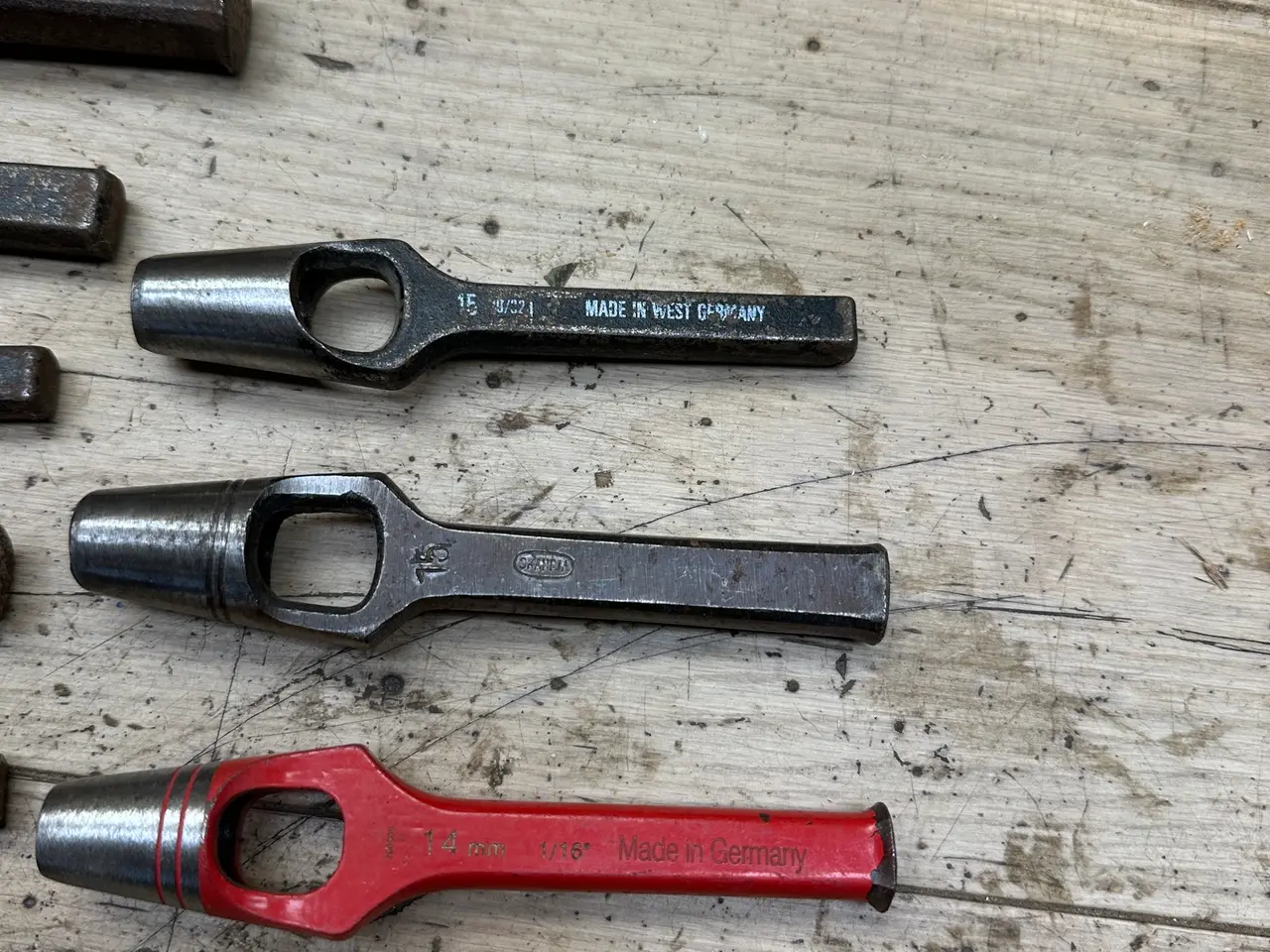 Billede 3 - Huggepiber, 9 stk. 22, 17, 16, 15, 14, 11 mm.