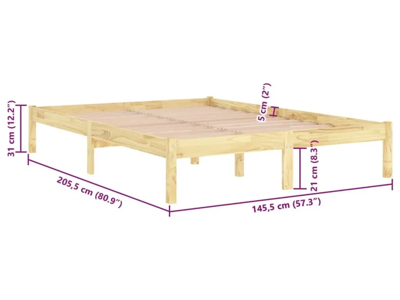 Billede 8 - Sengeramme i massivt fyrretræ 140 x 200 cm