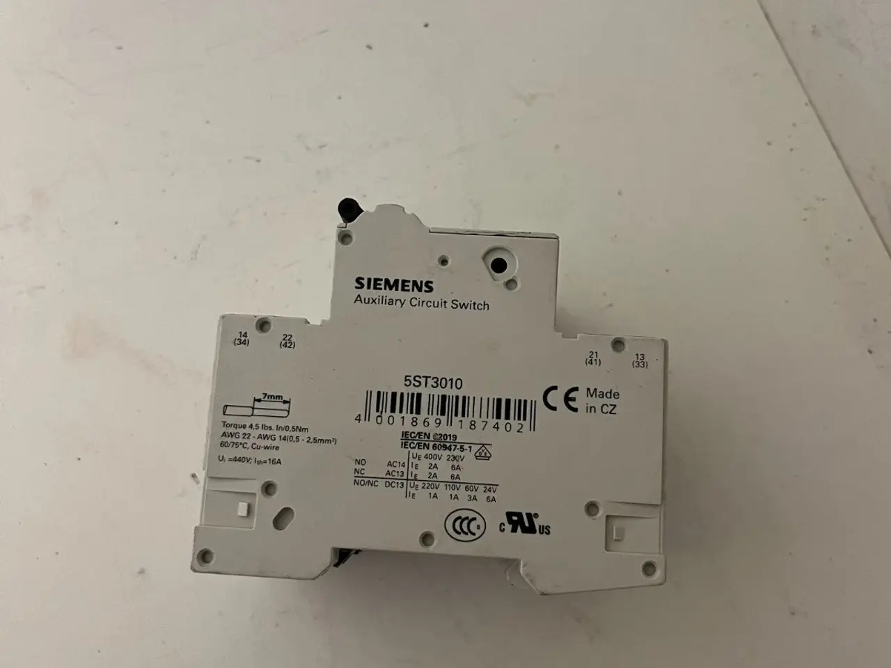 Billede 6 - Siemens 5SL4325-7 C25 3-Pole MCB 25A 400V w/ Aux
