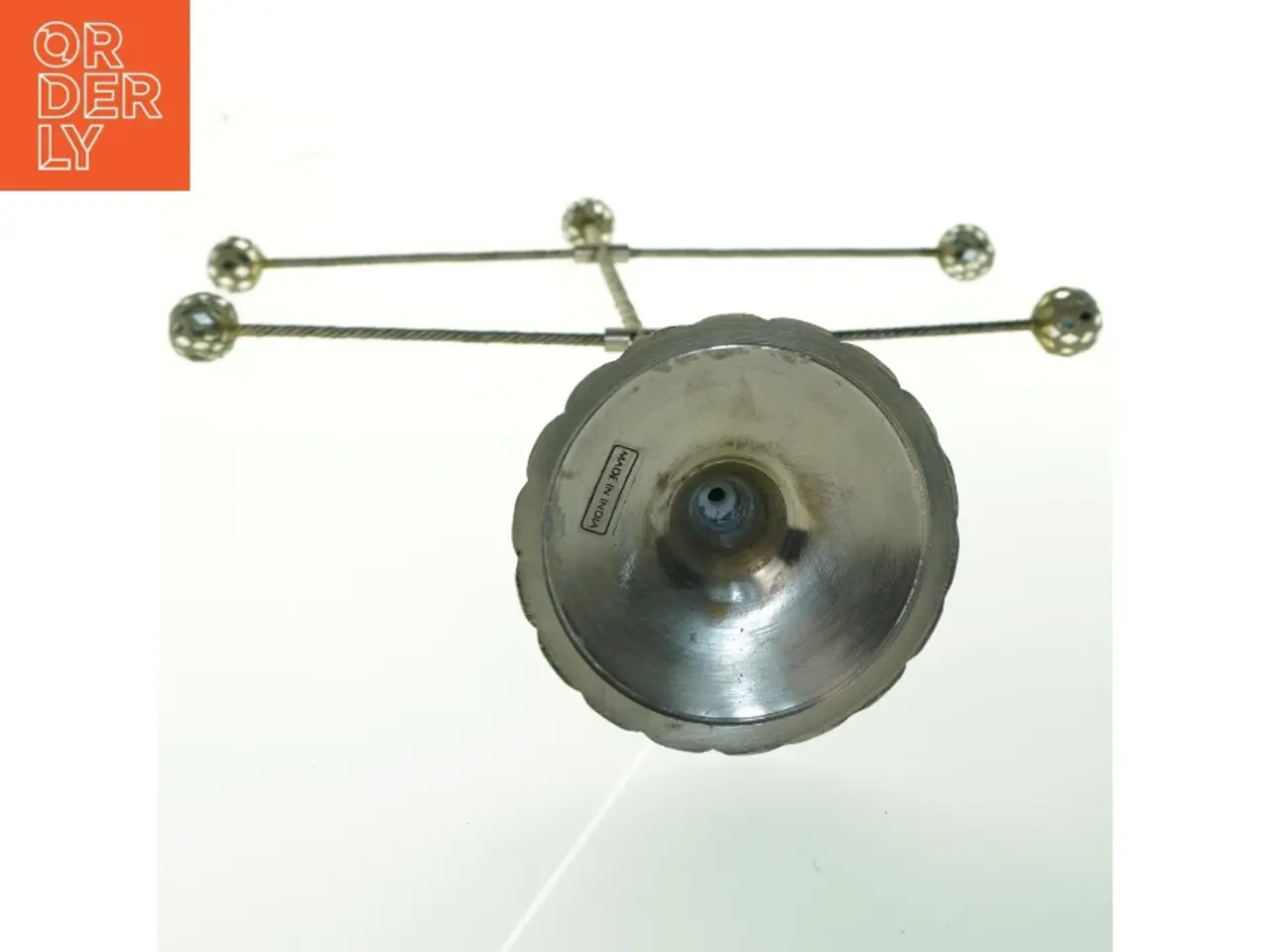 Billede 4 - Messinglysestage med glaskugler (str. 52x36x11,5 cm)
