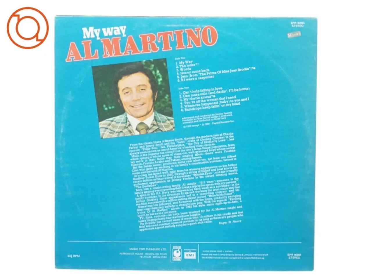 Billede 2 - Al Martino - “My Way”, Sounds Super B (str. 30 cm)