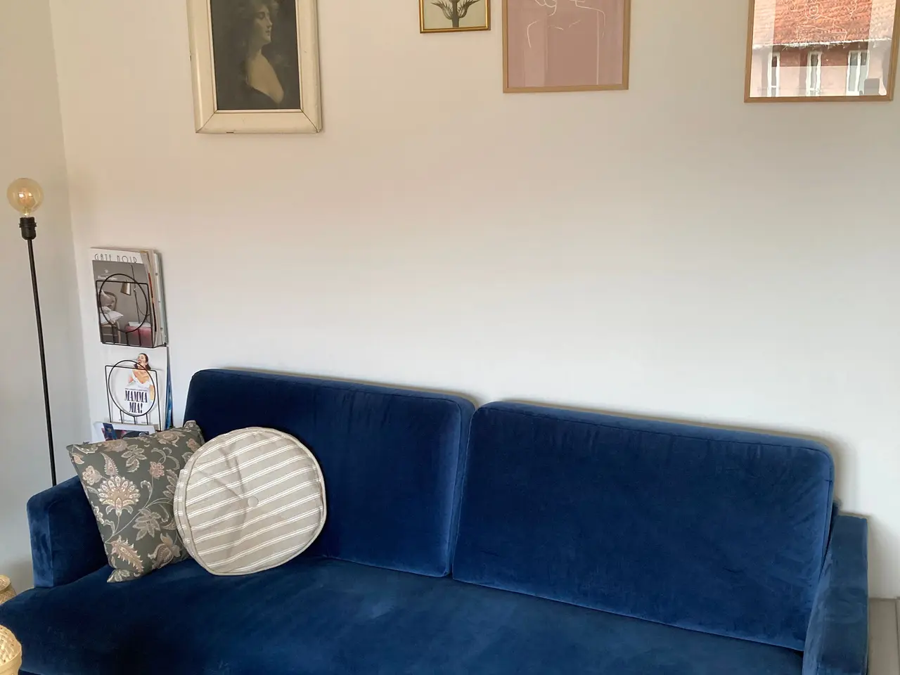 Billede 4 - Smuk blå velour sofa