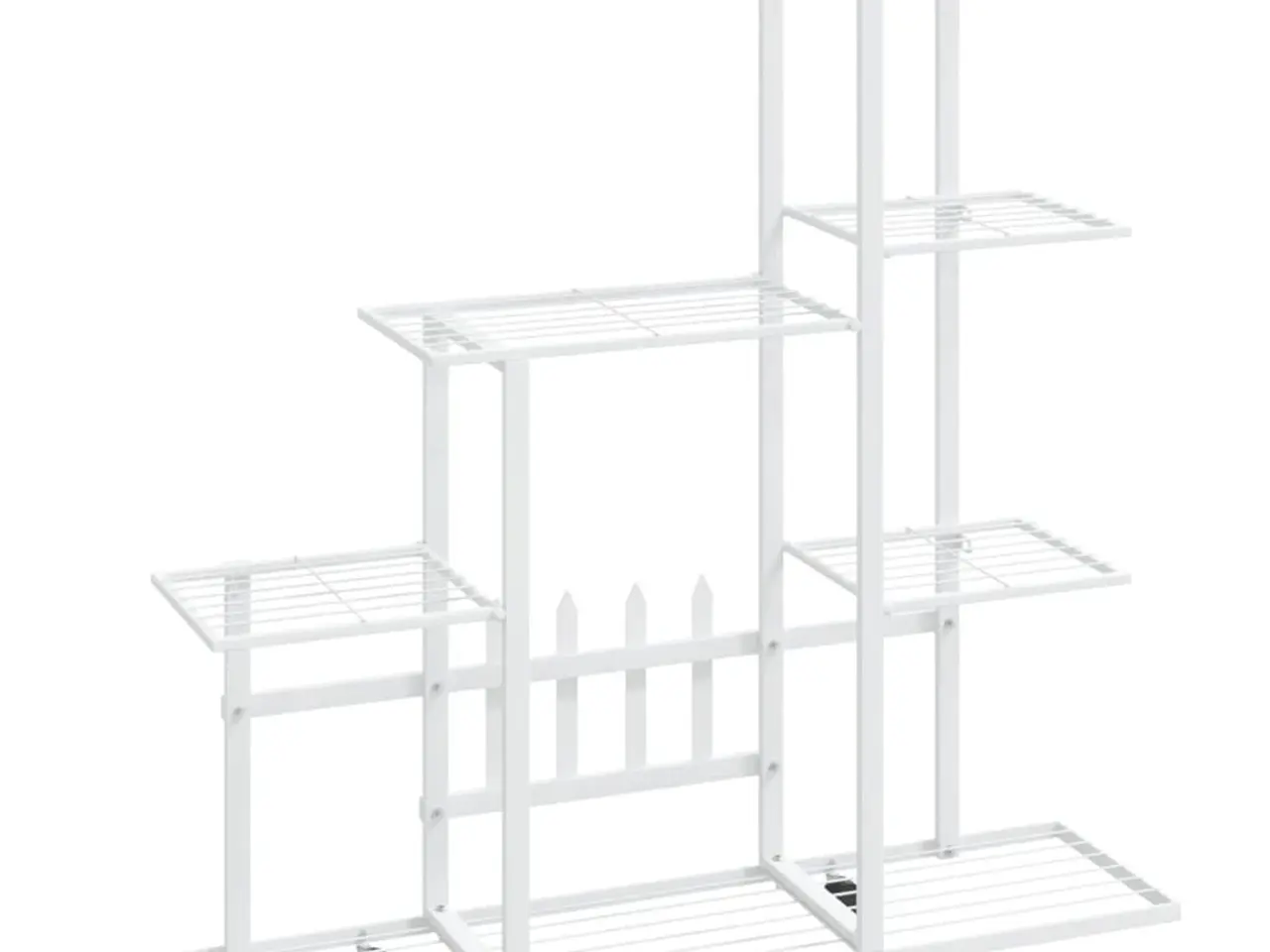 Billede 2 - Blomsterstativ med hjul - hvid, 94,5 x 25 x 92,5 cm
