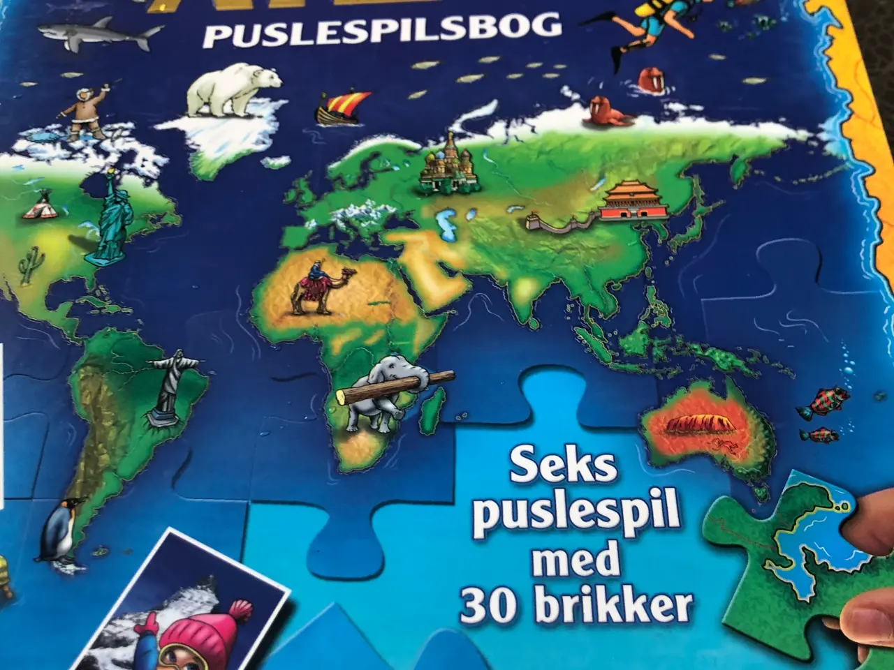 Billede 1 - Verdens atlas puslespil bog