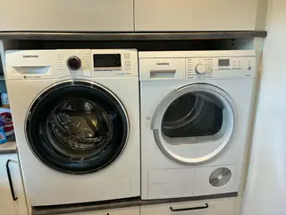 Samsung vaskemaskine 9 kg og Siemens tørretumbler