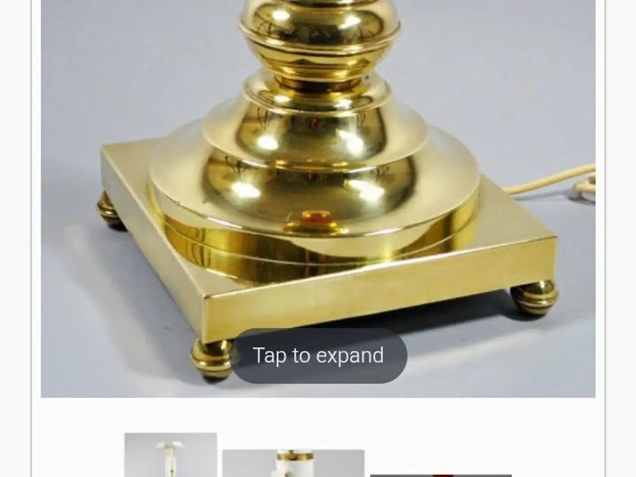 Billede 6 - Stor elegant og flot gammel messing bordlampe 