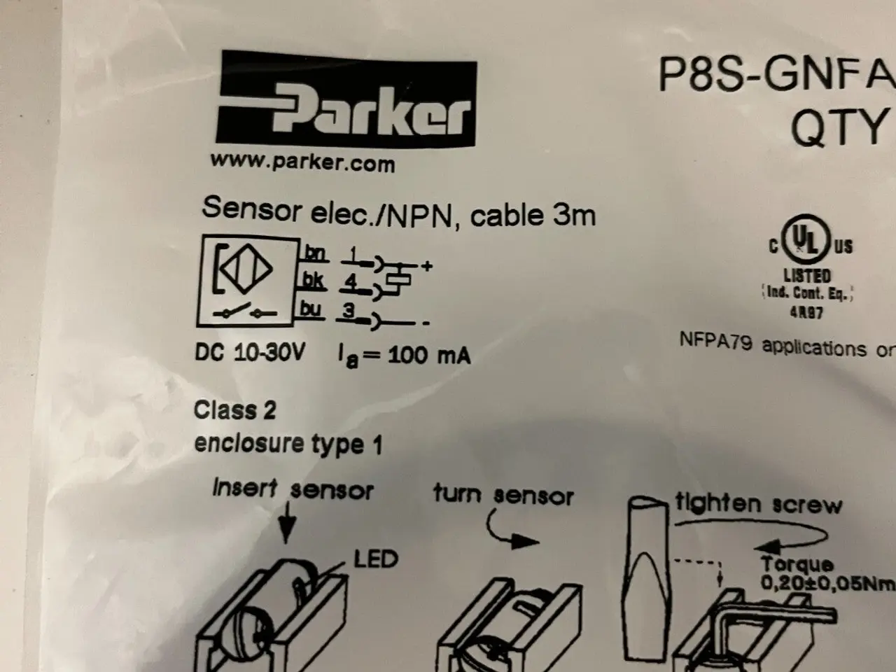 Billede 3 - Parker P8S-GNFAX Electronic Sensor NPN 3M kabel –