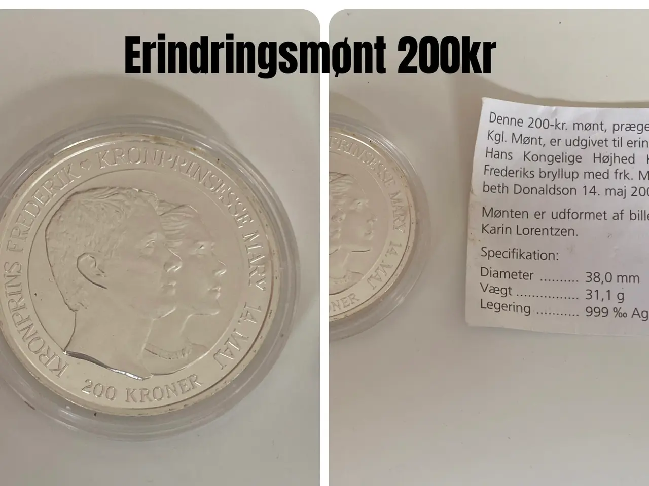 Billede 1 - Erindringsmønt med pålydende værdi 200kr