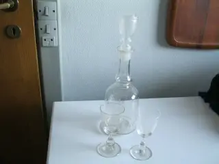 Hjortekaraffel med 5 hjorteglas Kastrup
