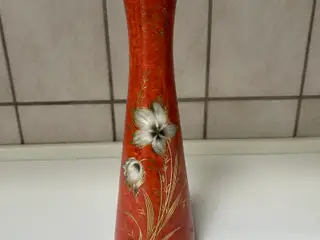 Alka Kunst Vase i orange med guld