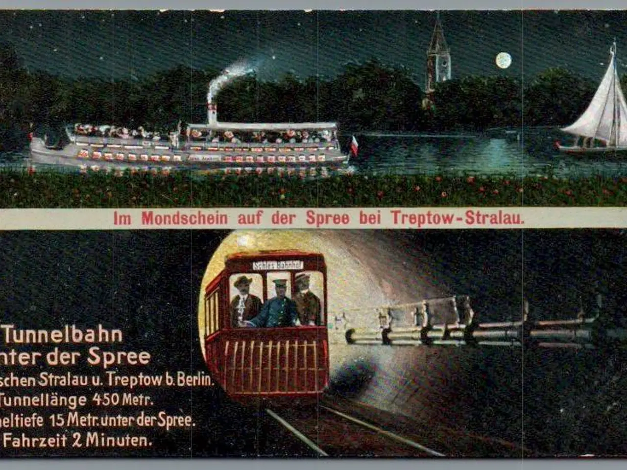 Billede 1 - Tunnelbahn  unter der Spree - Tyskland - Postkort - Ubrugt