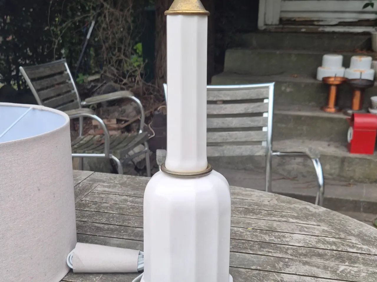Billede 6 - Stor Heiberg lampe med sandfarvet skærm