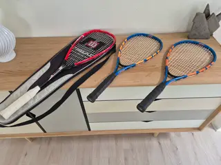 3 stkSquash Ketsjere ,2 stkCrivit 59 cm, 1 stkmerc