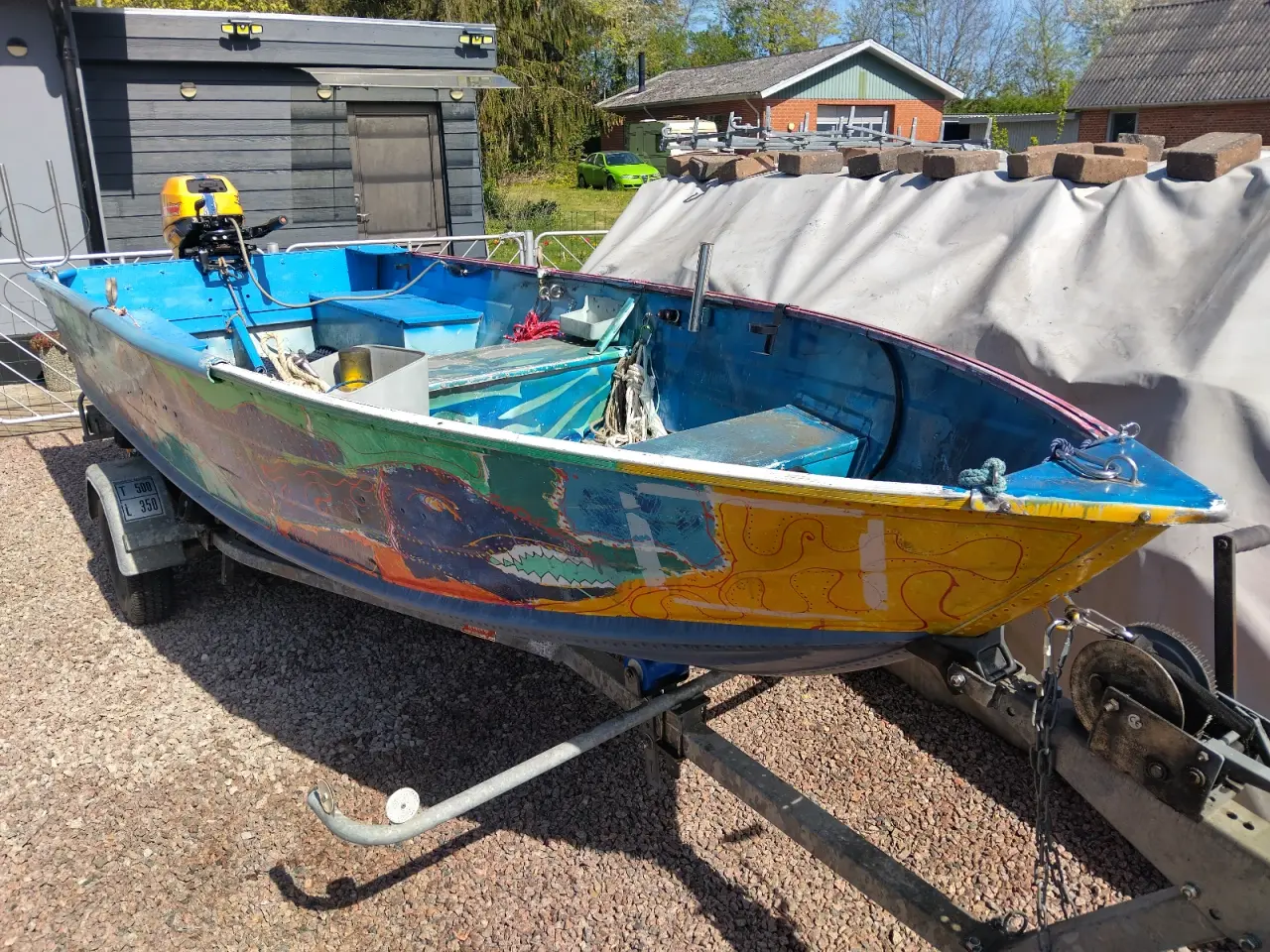 Billede 2 - Alu jolle 13 fod 15 hk Marina Bådtrailer 