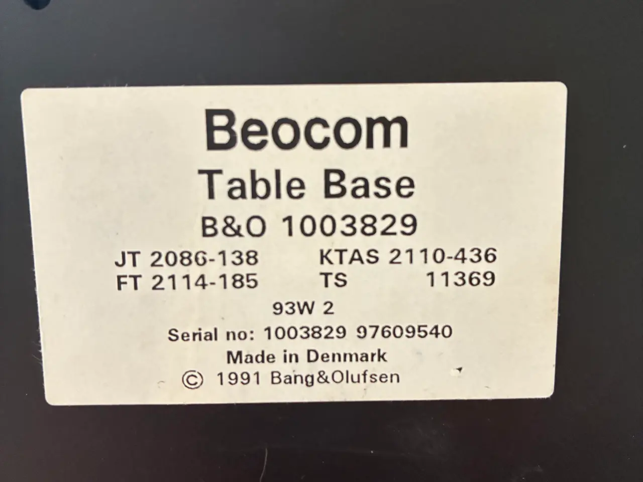 Billede 3 - Bang & Olufsen - Beocom 1401 - Blåt telefonrør