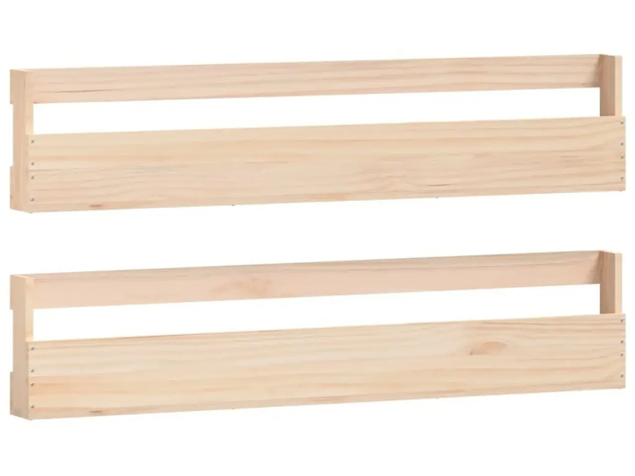 Billede 2 - Væghængte skohylder 2 stk. 110x9x23 cm massivt fyrretræ