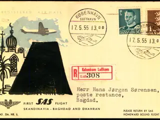 Førsteflyvning - Skandinavien - Bagdad - 17 - 5 -55 - Bagdad-Kuvert