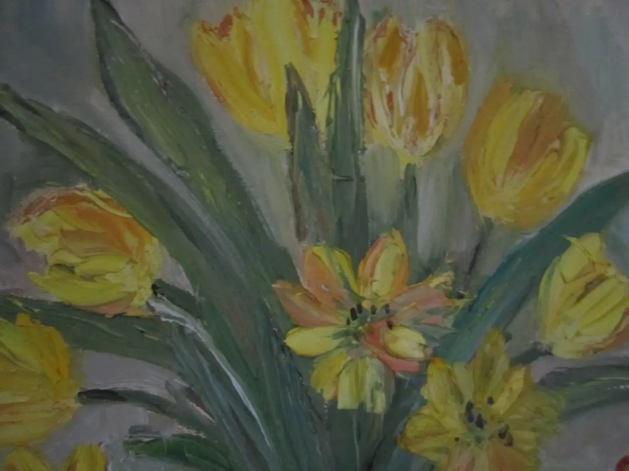 Billede 4 - MALERI AF SMUKKE GULE BLOMSTER. BYD.