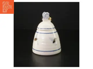 Keramisk bi krukke med låg (str. 14 cm)