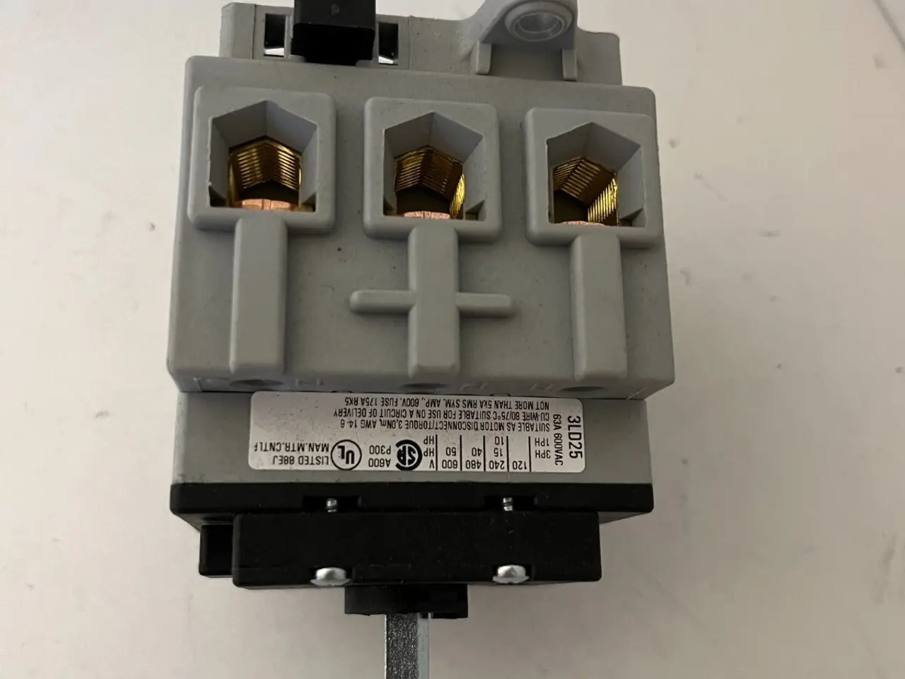 Billede 5 - Siemens 3LD2517-0TK11 Disconnect kontakt 20A 50/60