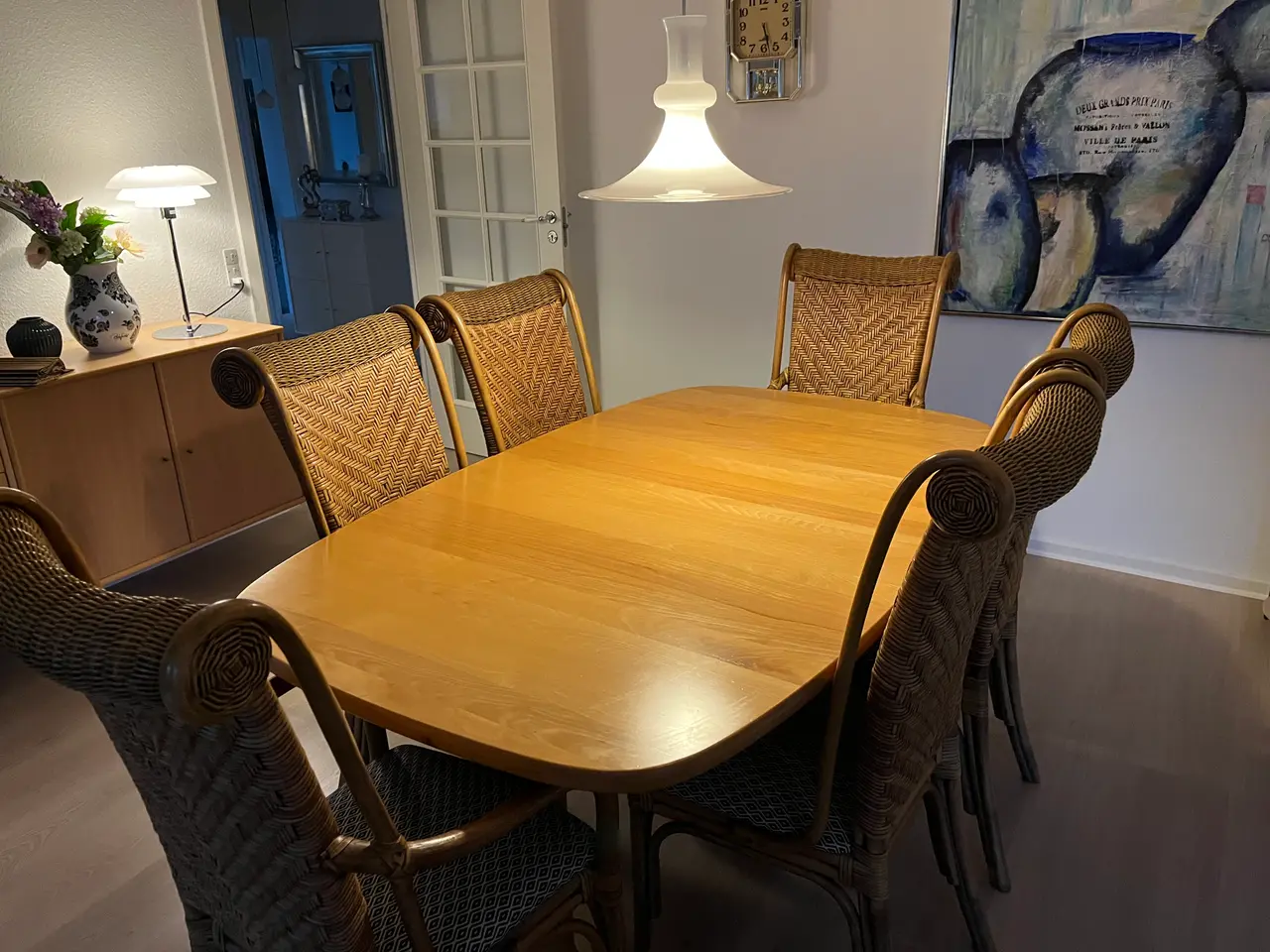Billede 3 - Sofabord bøgetræ incl 6 stole