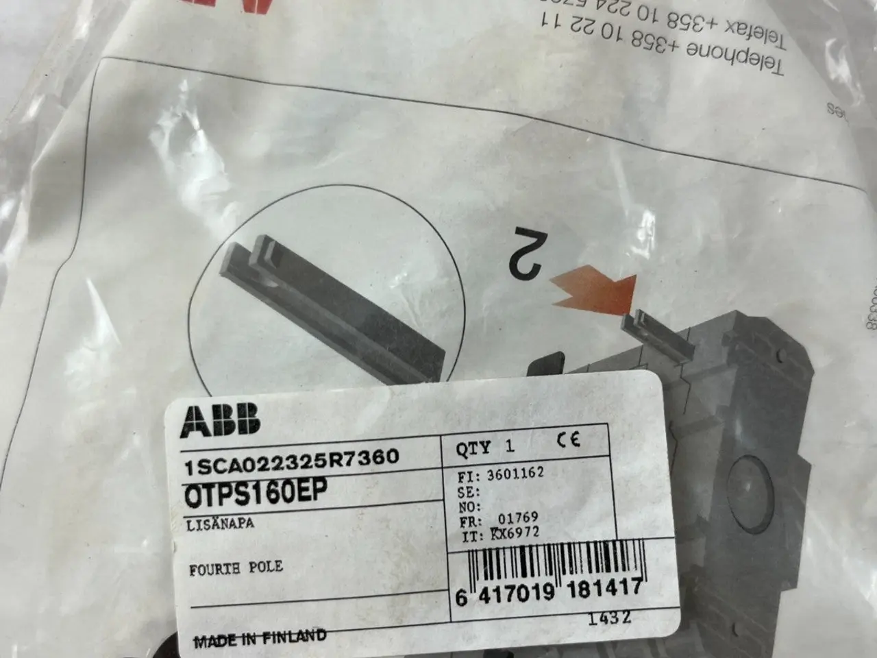 Billede 3 - ABB OTPS160EP Four Pole Shaft Extension Kit