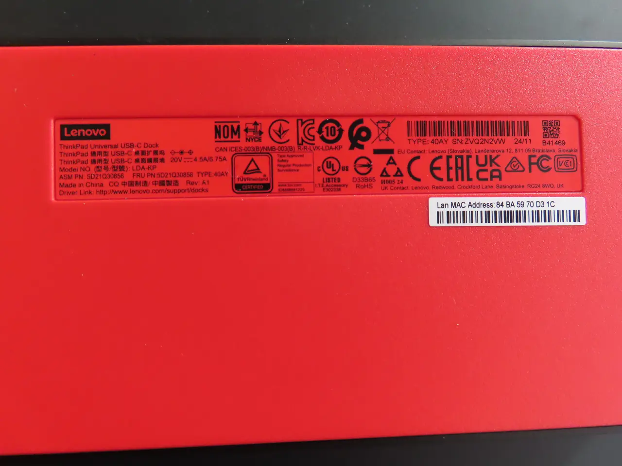 Billede 3 - 5 stk. Dockingstationer LENOVO thinkpad universal usb-c dock
