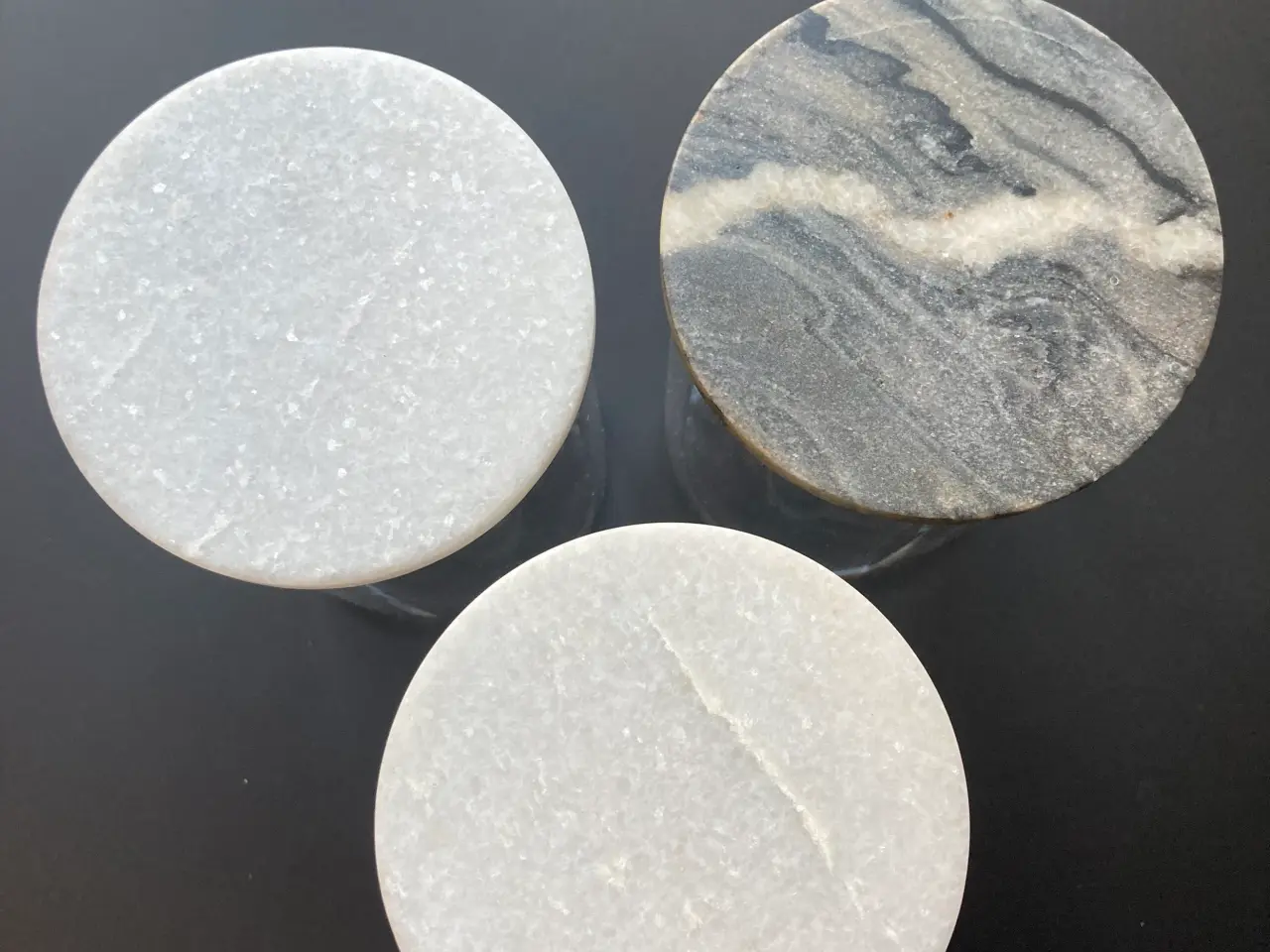 Billede 3 - Glas, Opbevaringsglas, Marmor, 3 Stk