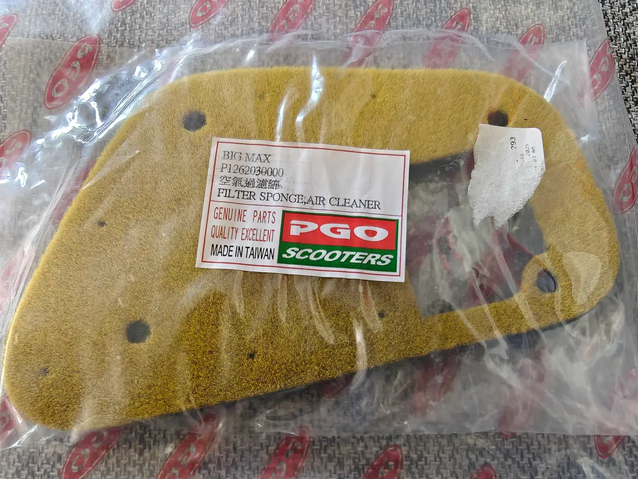 Billede 1 - PGO Hot 50/Dr.Big. Ny Original Luftfilter Indsats