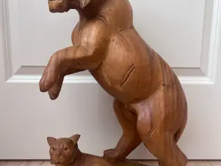 Stor flot vintage træ figur 