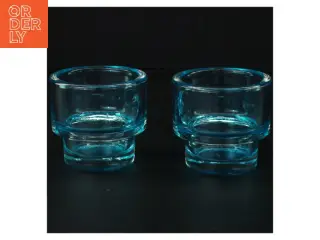Blå/turtis glasvasesæt (str. 7 x 8 cm)