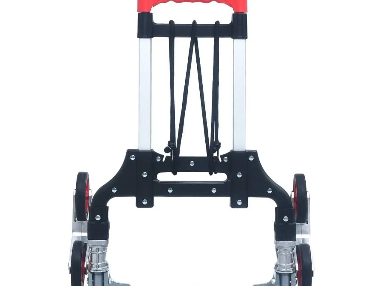 Billede 3 - Foldbar trappevogn i aluminium - 70 kg, sølv/sort/rød