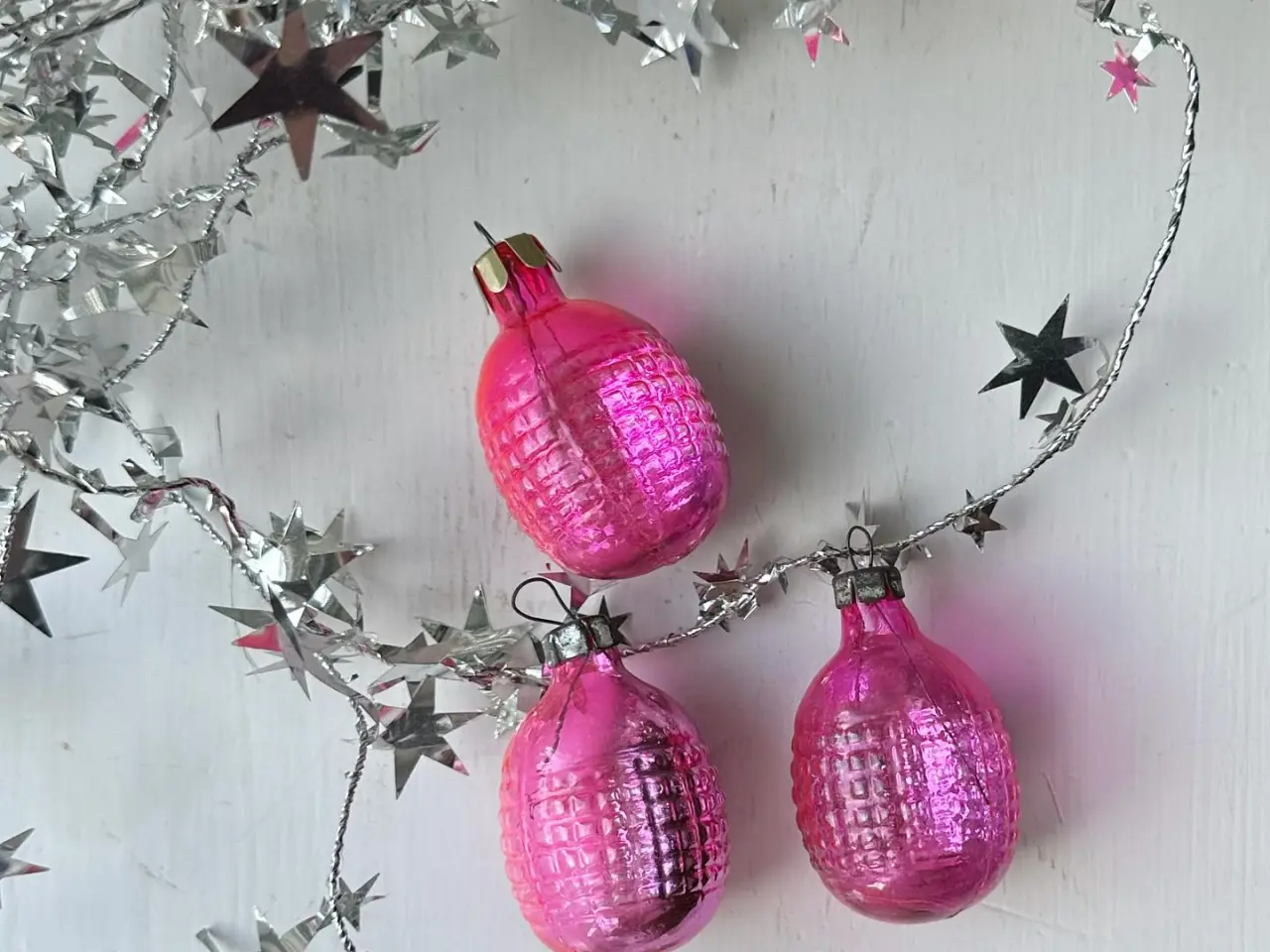 Billede 1 - Vintage julekugle, pink lanterne, pr stk