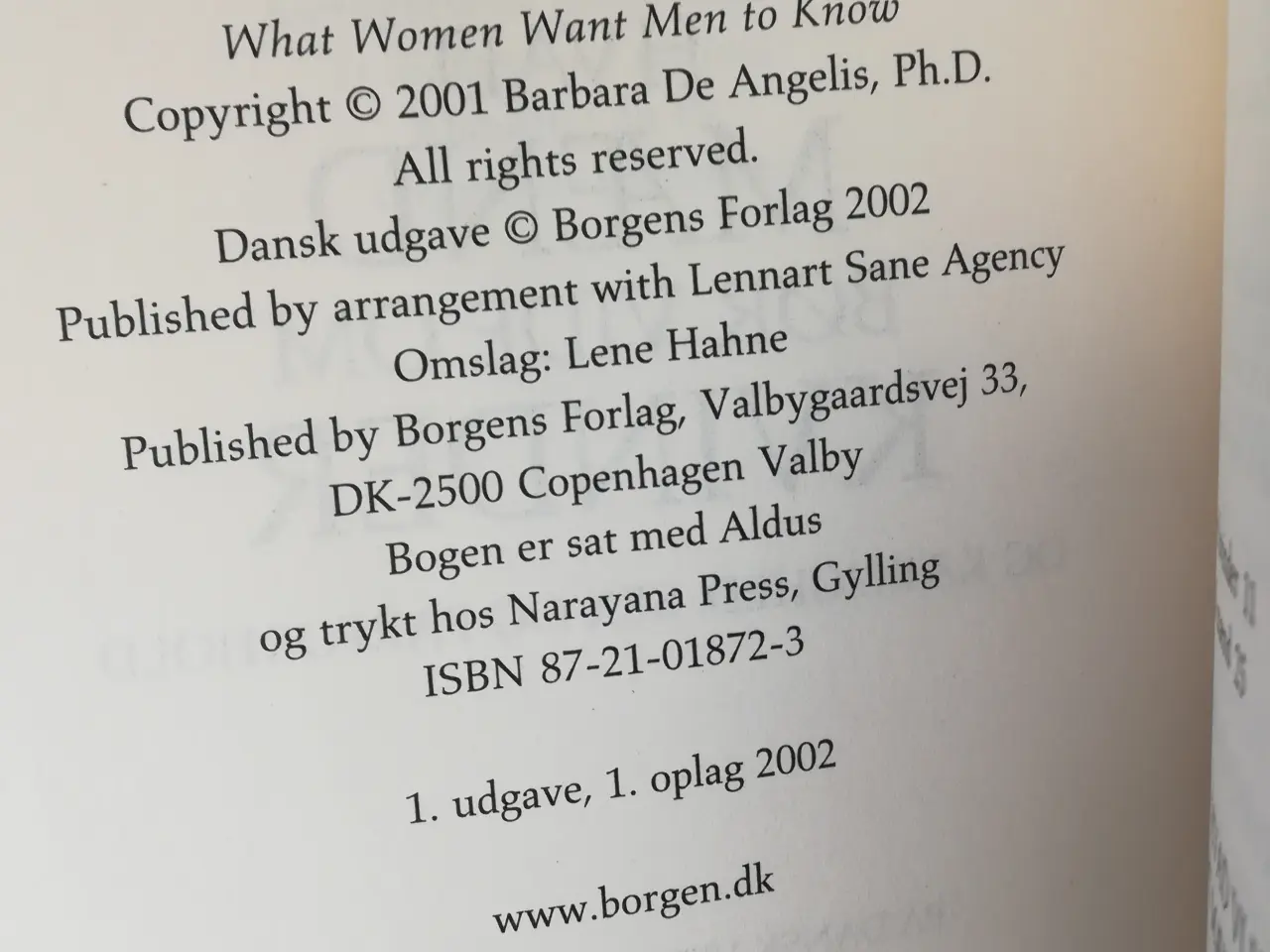 Billede 2 - HVAD MÆND BØR VIDE OM KVINDER, Barbara De Angelis