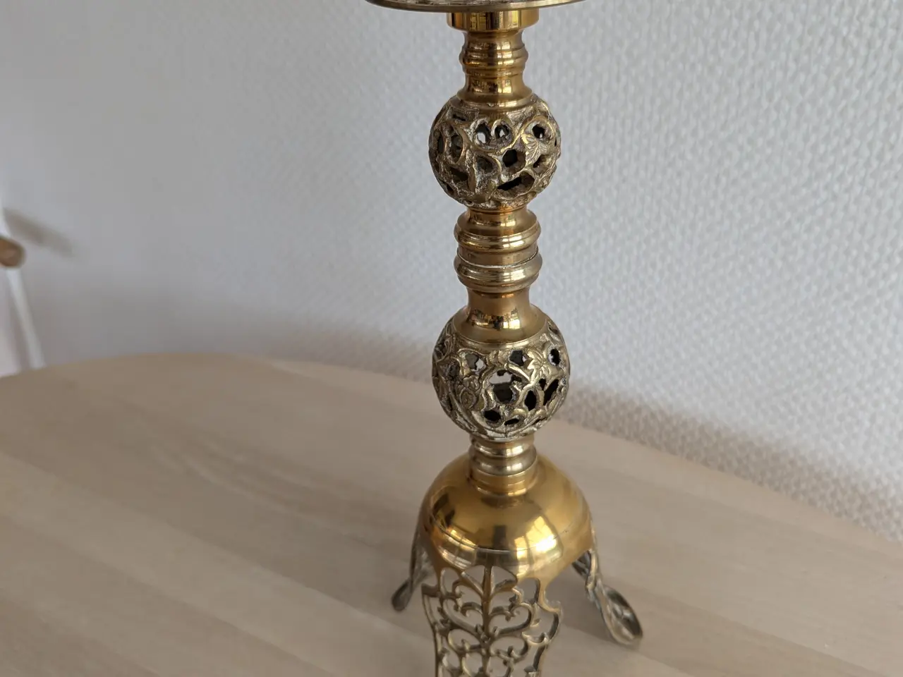Billede 1 - Messing, Alter Lysestage, 34 cm høj