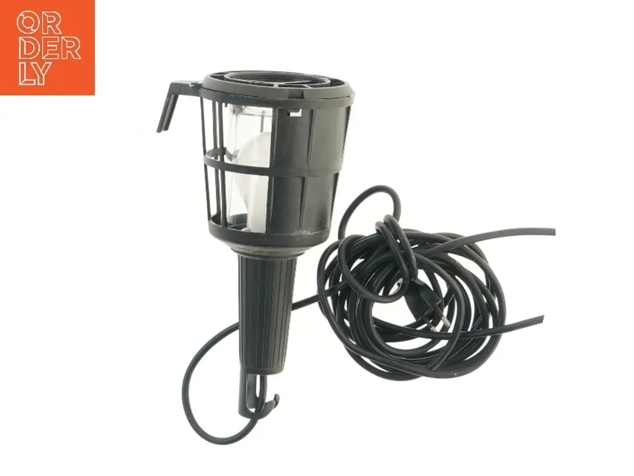Billede 2 - Sort udendørs lampe med ledning (str. 26 cm)