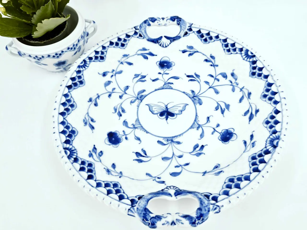 Billede 2 - Dickens Sommerfugl Kagefad Porcelæn 