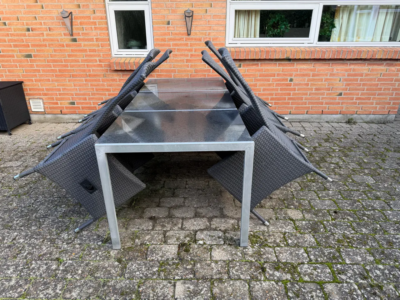 Billede 2 - Havebord i aluminium med plader i granit med 6 stk