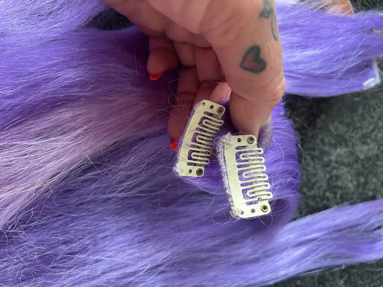 Billede 10 - Flotte lilla clips/spiral extensions