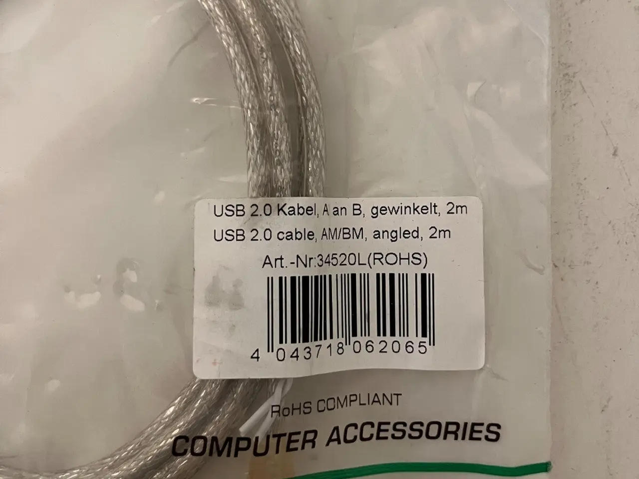 Billede 2 - parti of 2x InLine USB 2.0 kabel AM to BM Angled