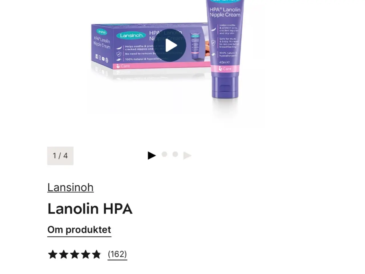 Billede 2 - Lansinoh Lanolin brystvortecreme + MEDELA Purelan